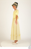  Photos Woman in Historical Civilian dress 1 19th century Historical Clothing a poses whole body yellow dress 0003.jpg